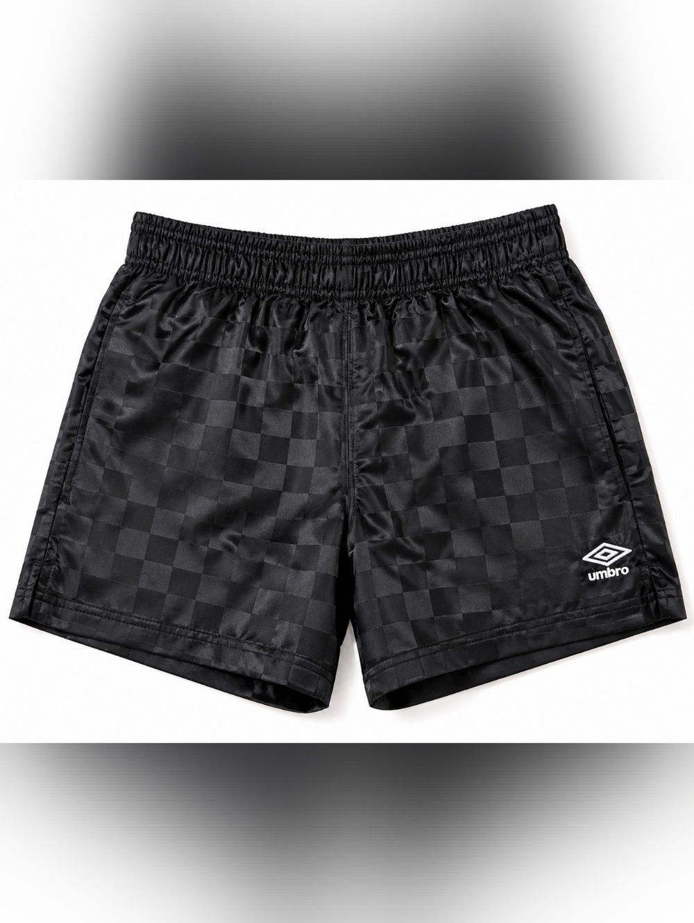 2/$25 Umbro Soccer Shorts Youth M 10-12 Black Checkered Drawstring NWOT